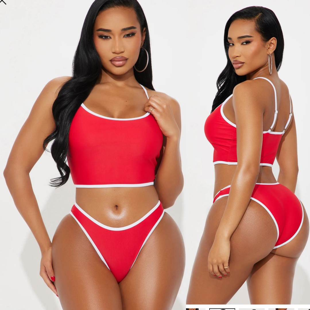 MAILLOT DE BAIN ROUGE BLANC